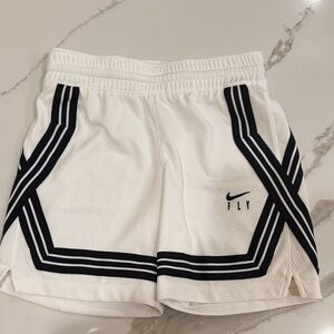 Nike White Shorts with Black Stripes